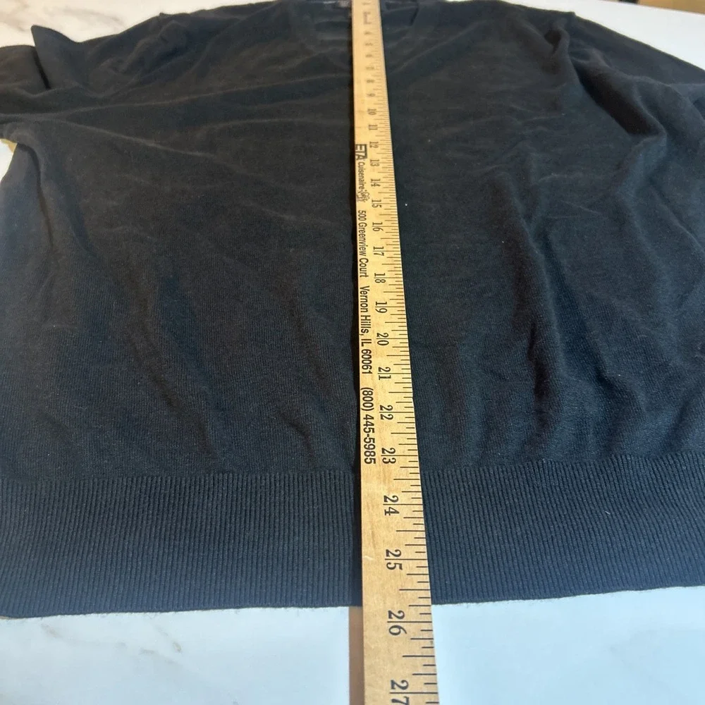 Men's Banana Republic Black V-Neck Sweater Size Large Silk Cotton‎ Cashmere